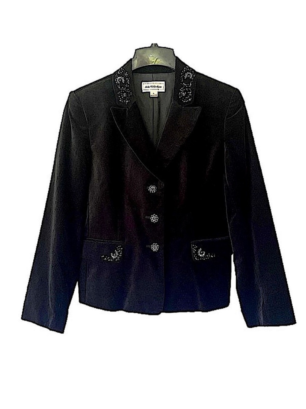 Black Velvet Embellished Blazer